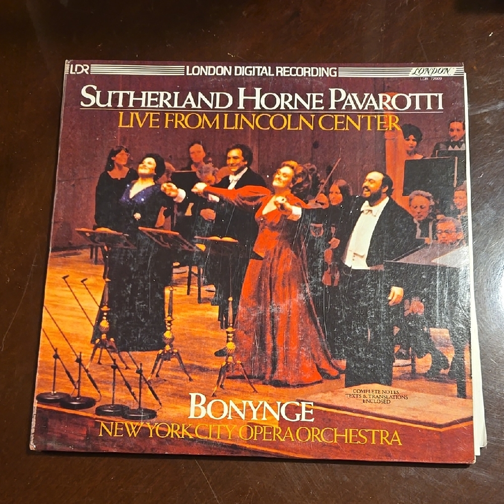 Sutherland Horne Pavarotti Live Vinyl Record